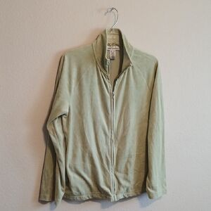 Jones New York Sport Velour Zipper Front Sweatshirt Woman's XL